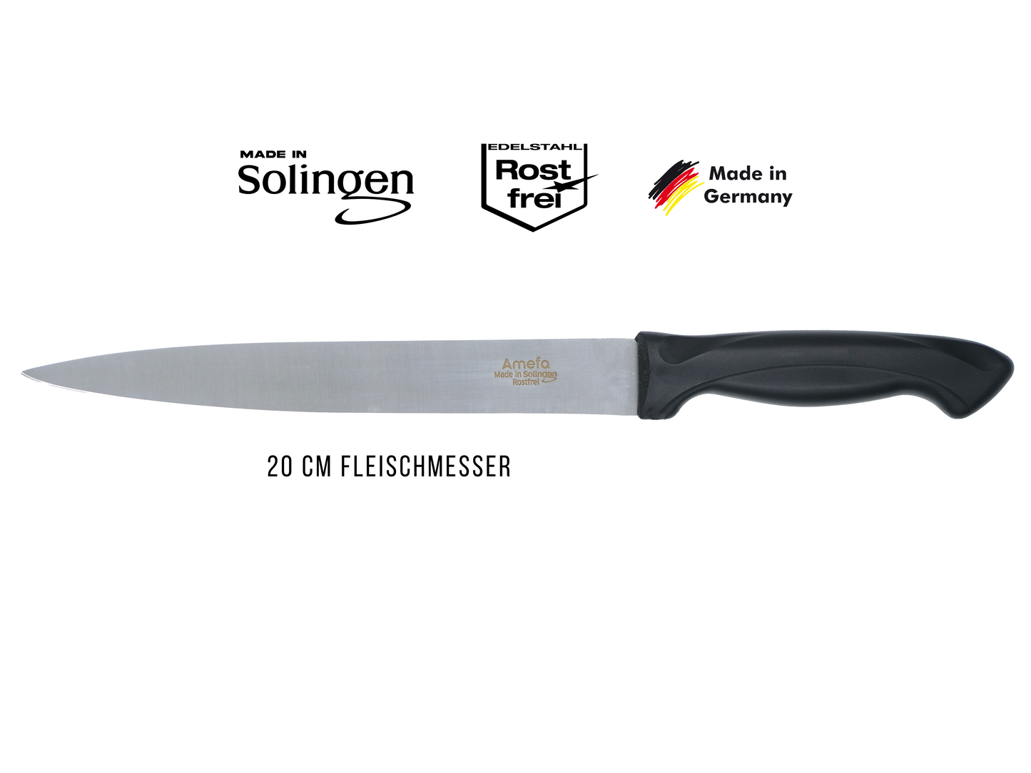 Amefa Solingen Fleischmesser 20cm, Rostfrei u. Edelstahl, Made in Germany