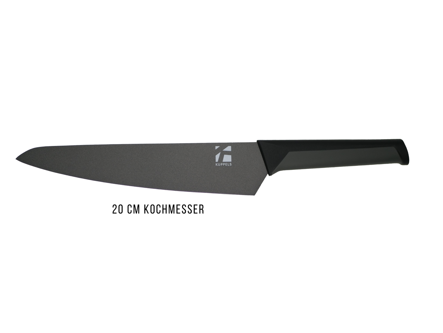 KUPPELS Kochmesser 20 cm, Chromstahl u. Rostfrei (Black Line Edition)