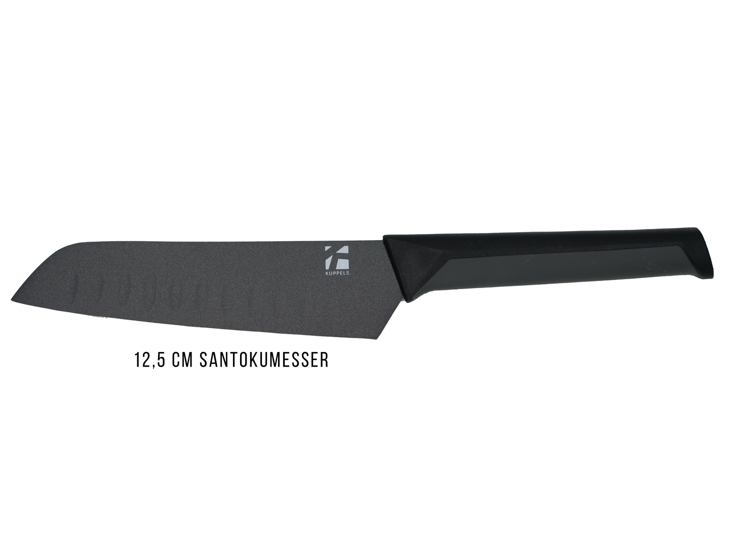 KUPPELS 12,5cm Allzweckmesser, Santokumesser, Chromstahl und Rostfrei (Black Line Edition)